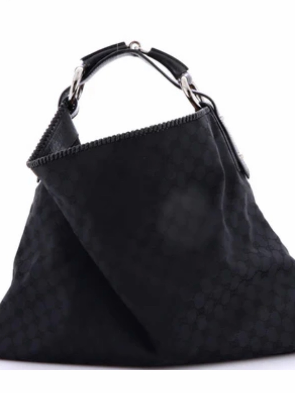 Gucci Black Shoulder Hobo Bag with Subtle GG Jacquard